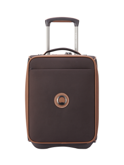DELSEY Chatelet Underseat 2-Wheel 43.5cm Trolley Cabin Case, 20L, Dark Brown, Dark Brown