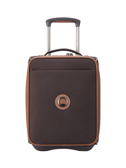 DELSEY Chatelet Underseat 2-Wheel 43.5cm Trolley Cabin Case, 20L, Dark Brown, Dark Brown