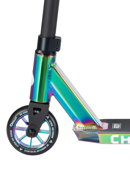 Micro Scooters Chilli Youngster Rocky Stunt Scooter, Oil Slick Neochrome - view 2, Neochrome