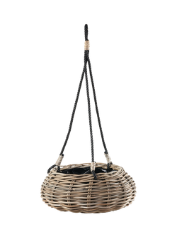 Pacific Kubu Rattan Indoor/Outdoor Hanging Basket Planter, Grey, Grey