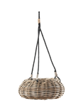 Pacific Kubu Rattan Indoor/Outdoor Hanging Basket Planter, Grey