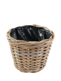 Pacific Kubu Rattan Indoor/Outdoor Round Basket Planter, Brown, Brown