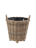 Pacific Kubu Rattan Indoor/Outdoor Round Planter, Brown