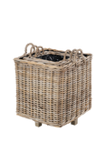 Pacific Kubu Rattan Indoor/Outdoor Square Planter, Set of 3, Brown