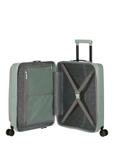 American Tourister DashPop 4-Wheel Spinner 55cm Expandable Frontloader Cabin Case - view 2, Iceberg Green