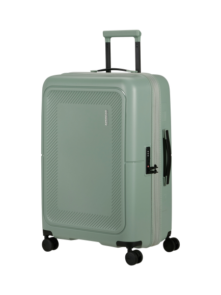 American Tourister DashPop 4-Wheel Spinner 67cm Expandable Medium Suitcase, Iceberg Green