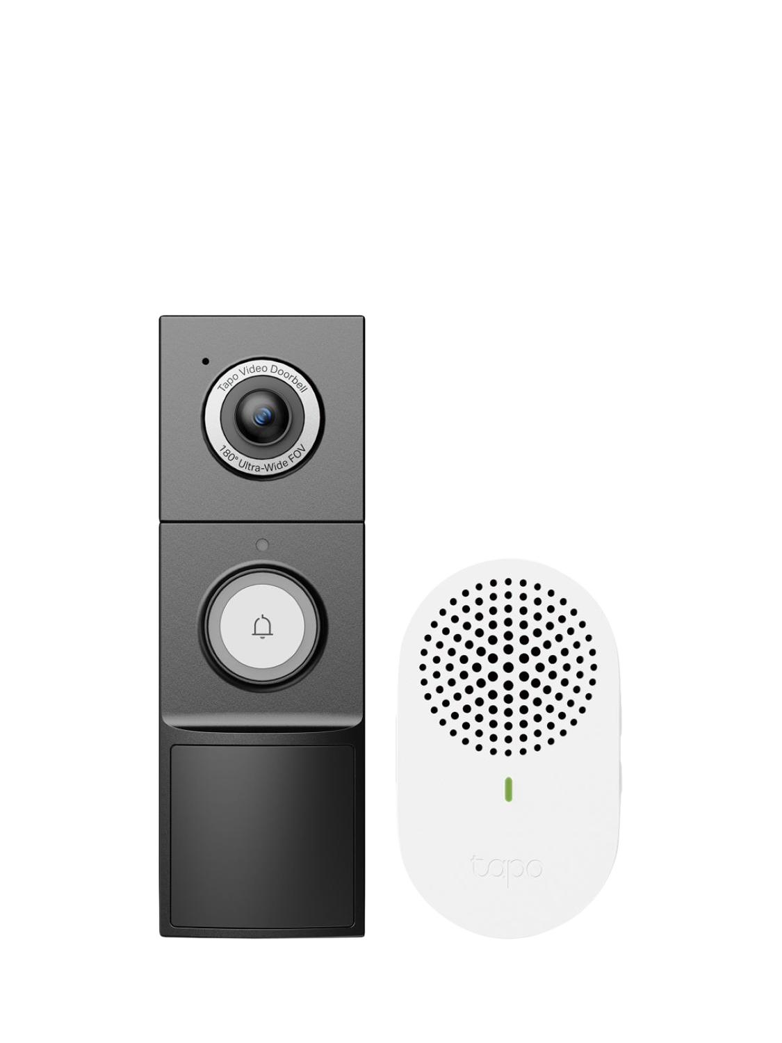 Tapo D235 2K 5MP Wired Battery Video Doorbell with Chime, Black