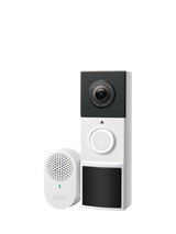 Tapo D210 2K 3MP Battery Video Doorbell with Chime, Black and White