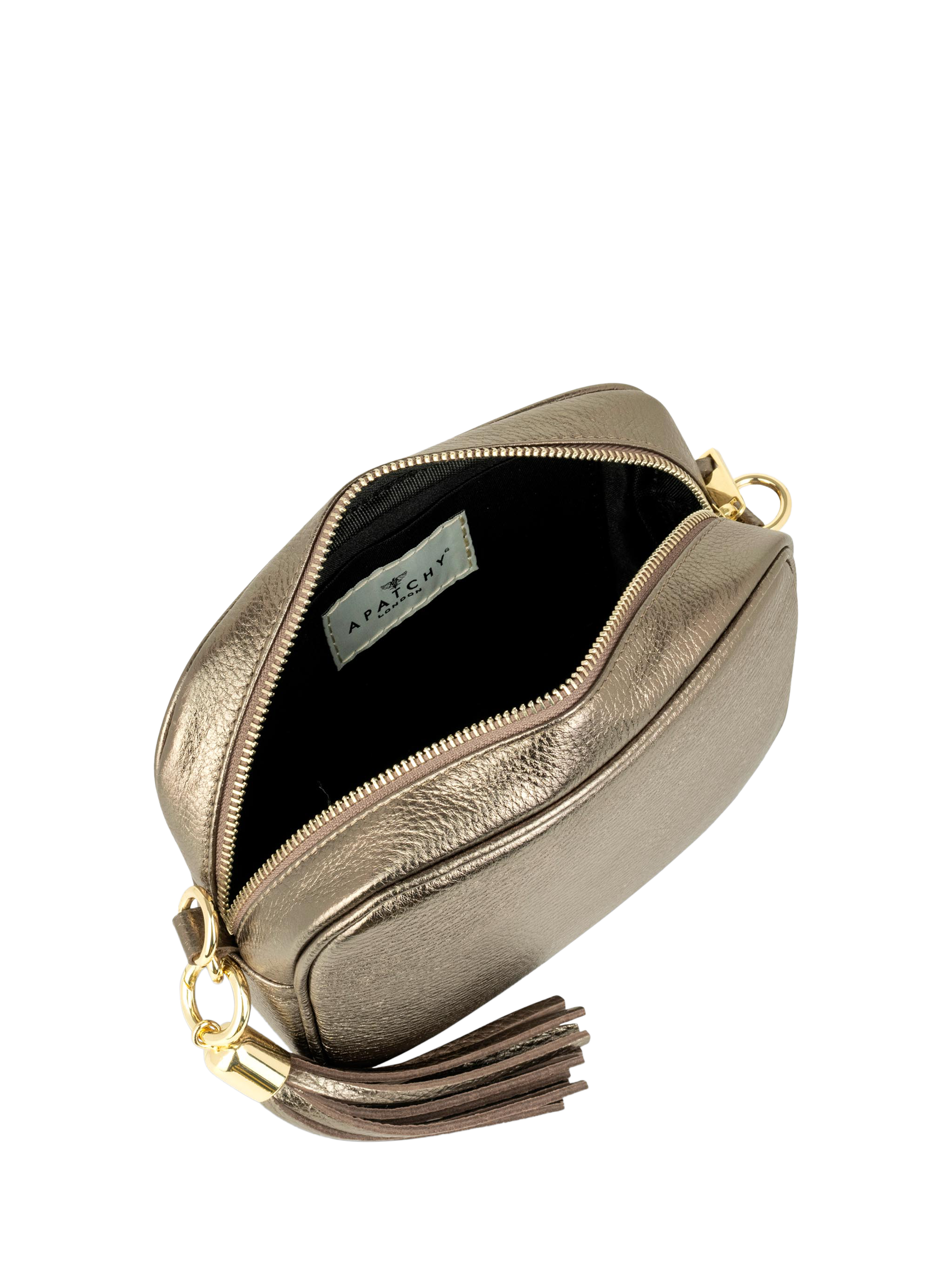 Product image 4 of 5, which shows Apatchy London Leather Crossbody Camera Bag, Bronze