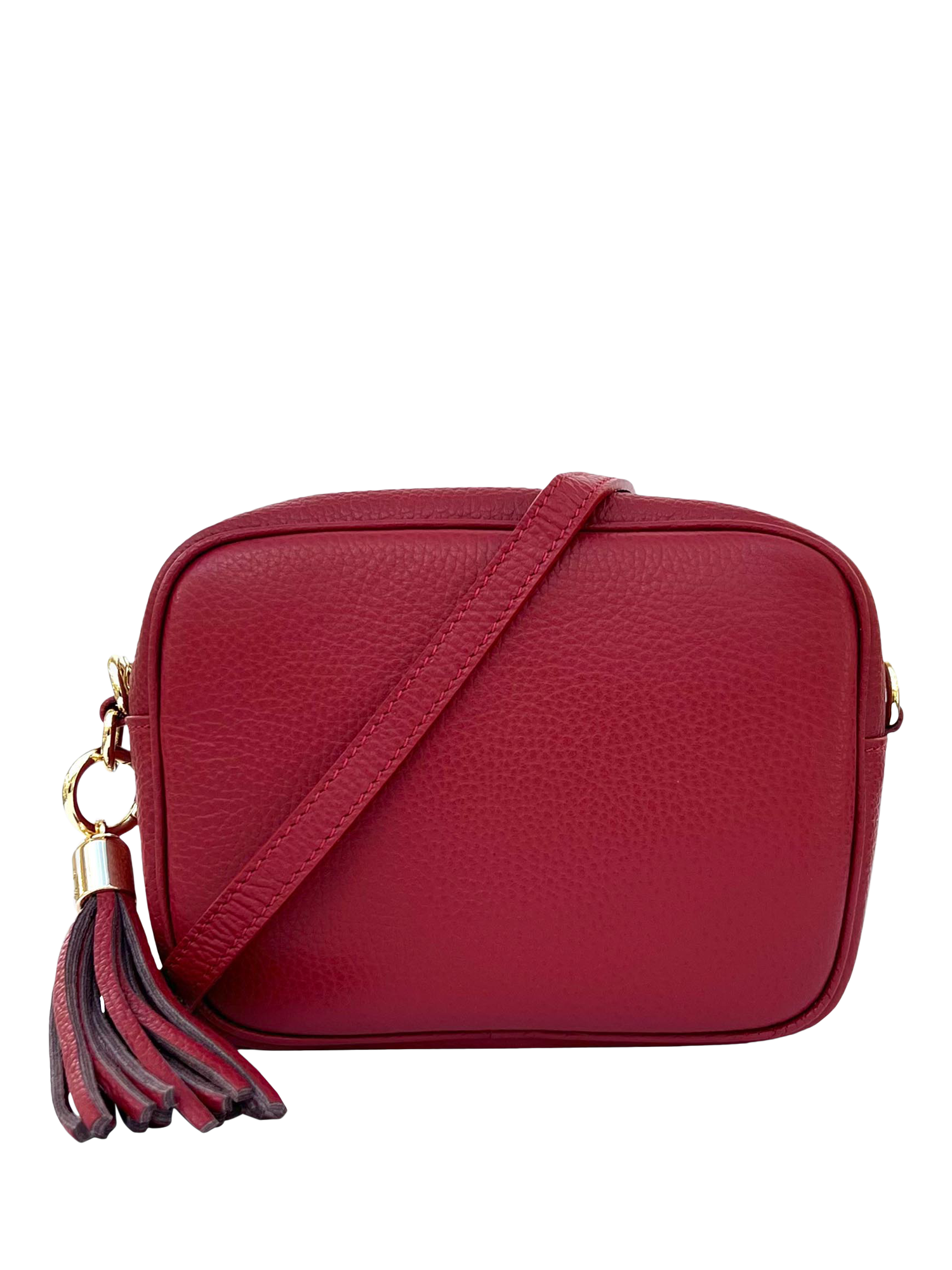 Product image 1 of 4, which shows Apatchy London Leather Crossbody Camera Bag, Red