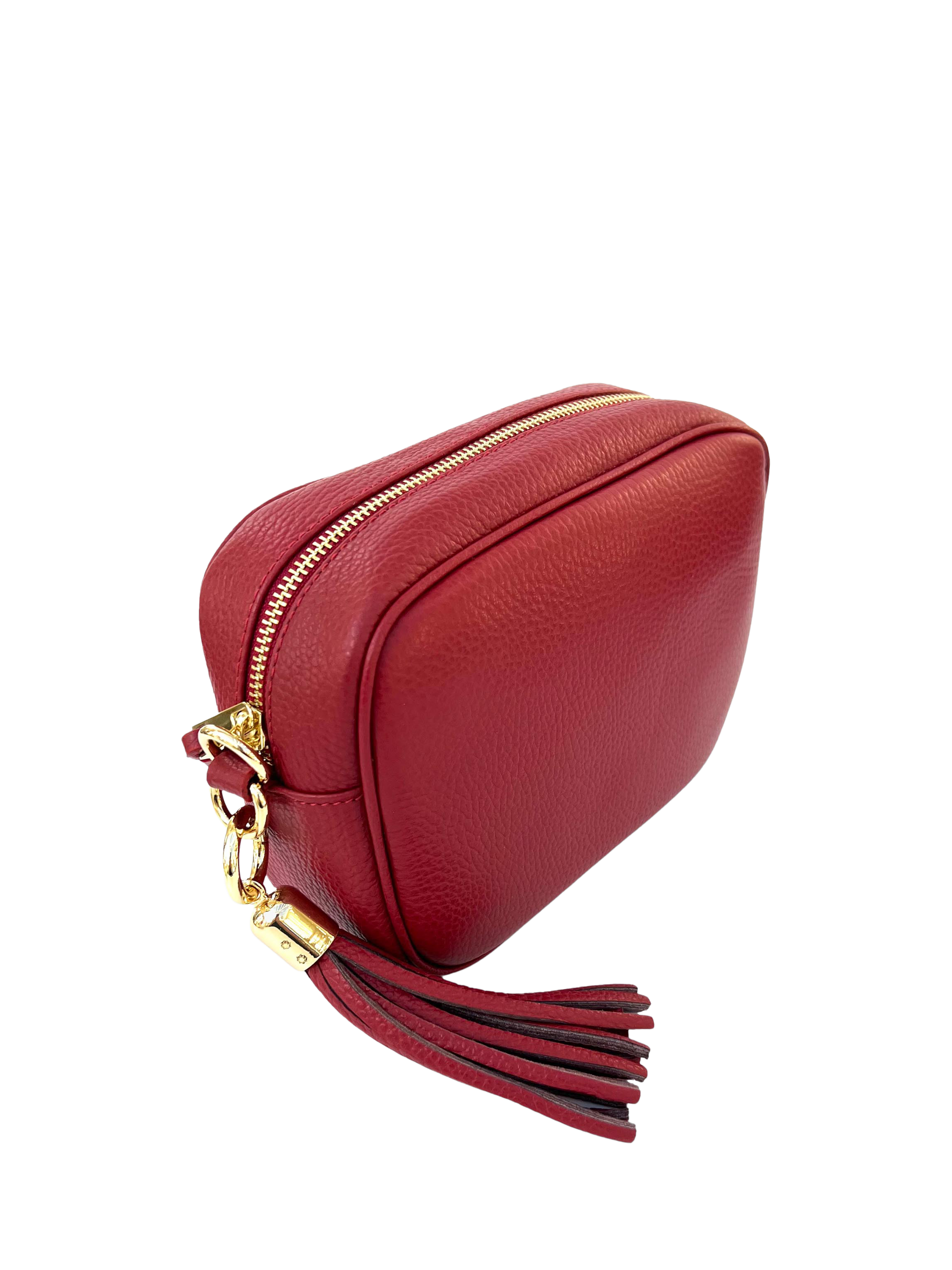 Product image 4 of 4, which shows Apatchy London Leather Crossbody Camera Bag, Red