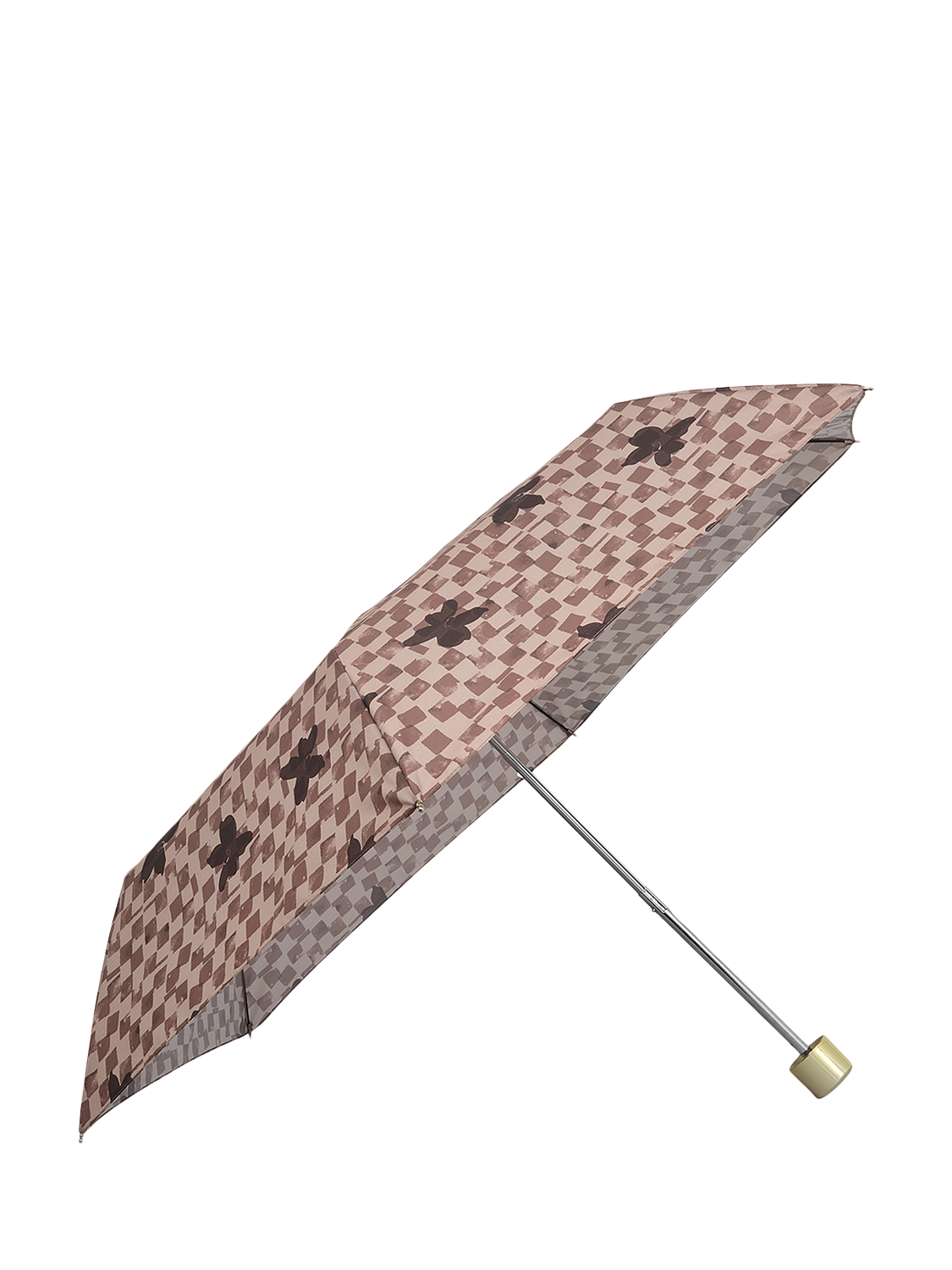Product image 1 of 3, which shows Radley Chequerboard Print Umbrella, Stone