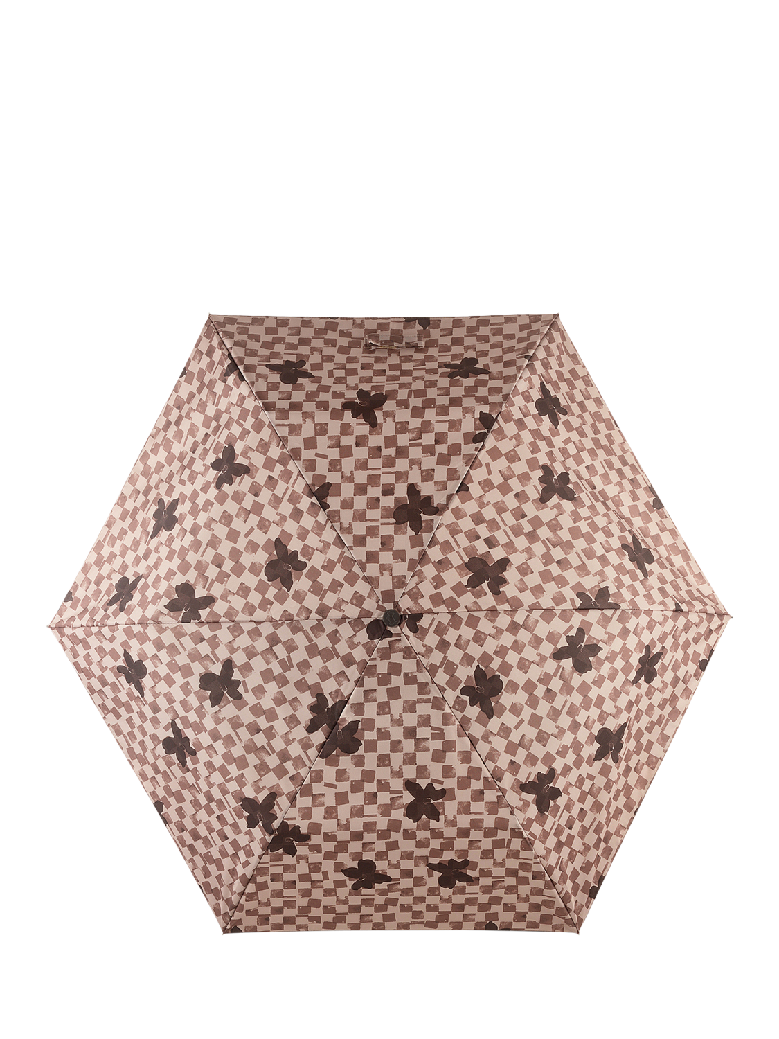 Product image 2 of 3, which shows Radley Chequerboard Print Umbrella, Stone