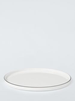 John Lewis Oslo Black Rim Bone China Side Plate, 21cm, White - view 2, White