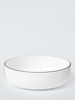 John Lewis Oslo Black Rim Bone China Cereal Bowl, 15cm, White, White White