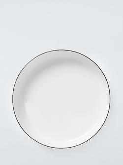 John Lewis Oslo Black Rim Bone China Pasta Bowl, 22cm, White - view 2, White White