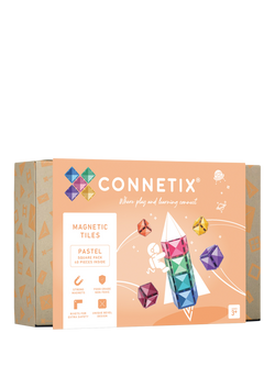 Connetix Magnetic Tiles Pastel Square Pack, 40 Piece, Multi
