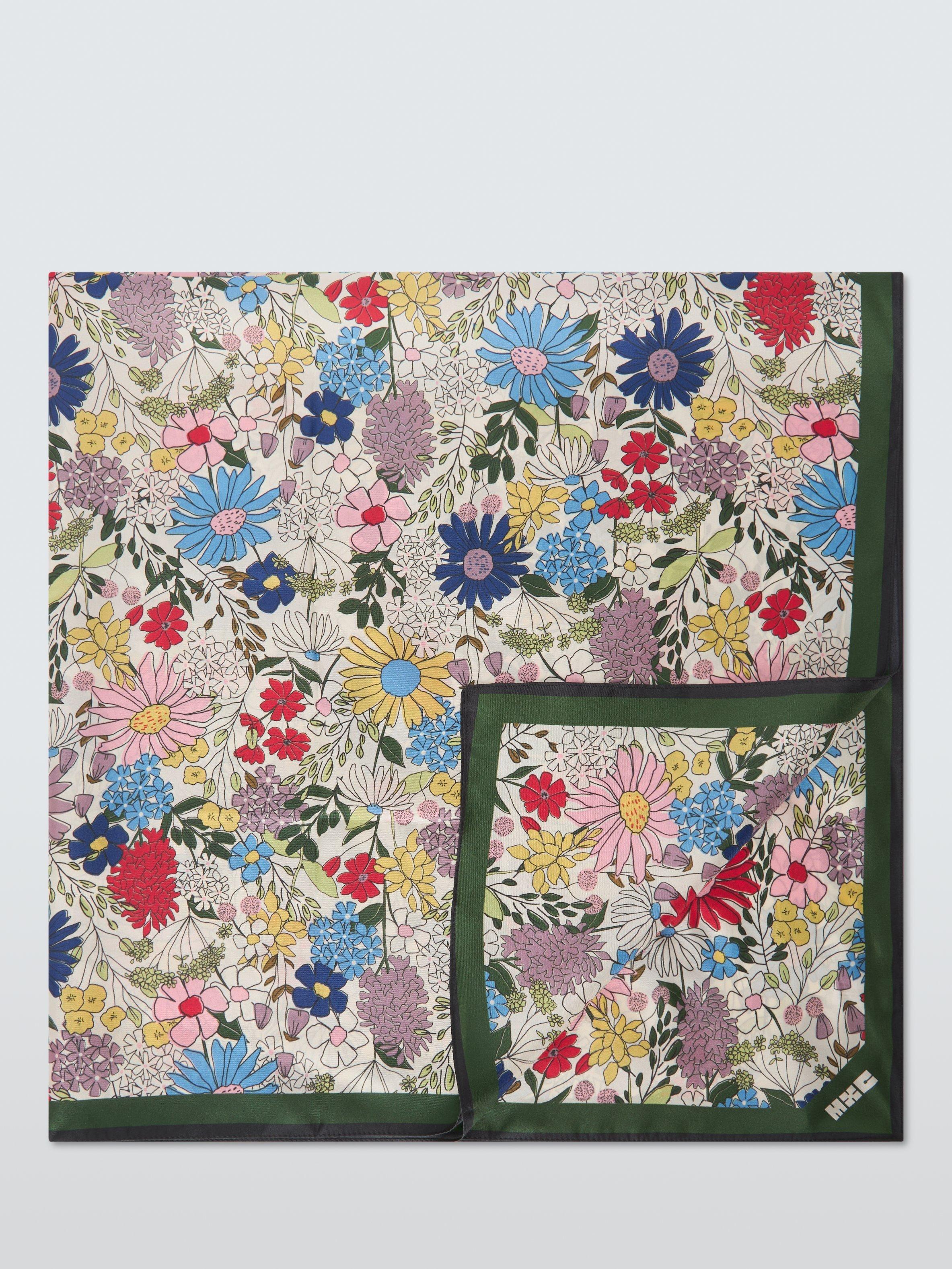Product image 2 of 5, which shows John Lewis Made by Care Wildflowers Silk Scarf, Multi
