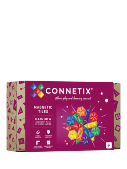 Connetix Rainbow Geometry Tiles, Pack of 30, Multi