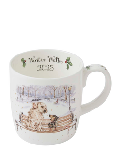 Wrendale Designs Winter Walks 2025 Fine Bone China Mug, 310ml, Multi Multi