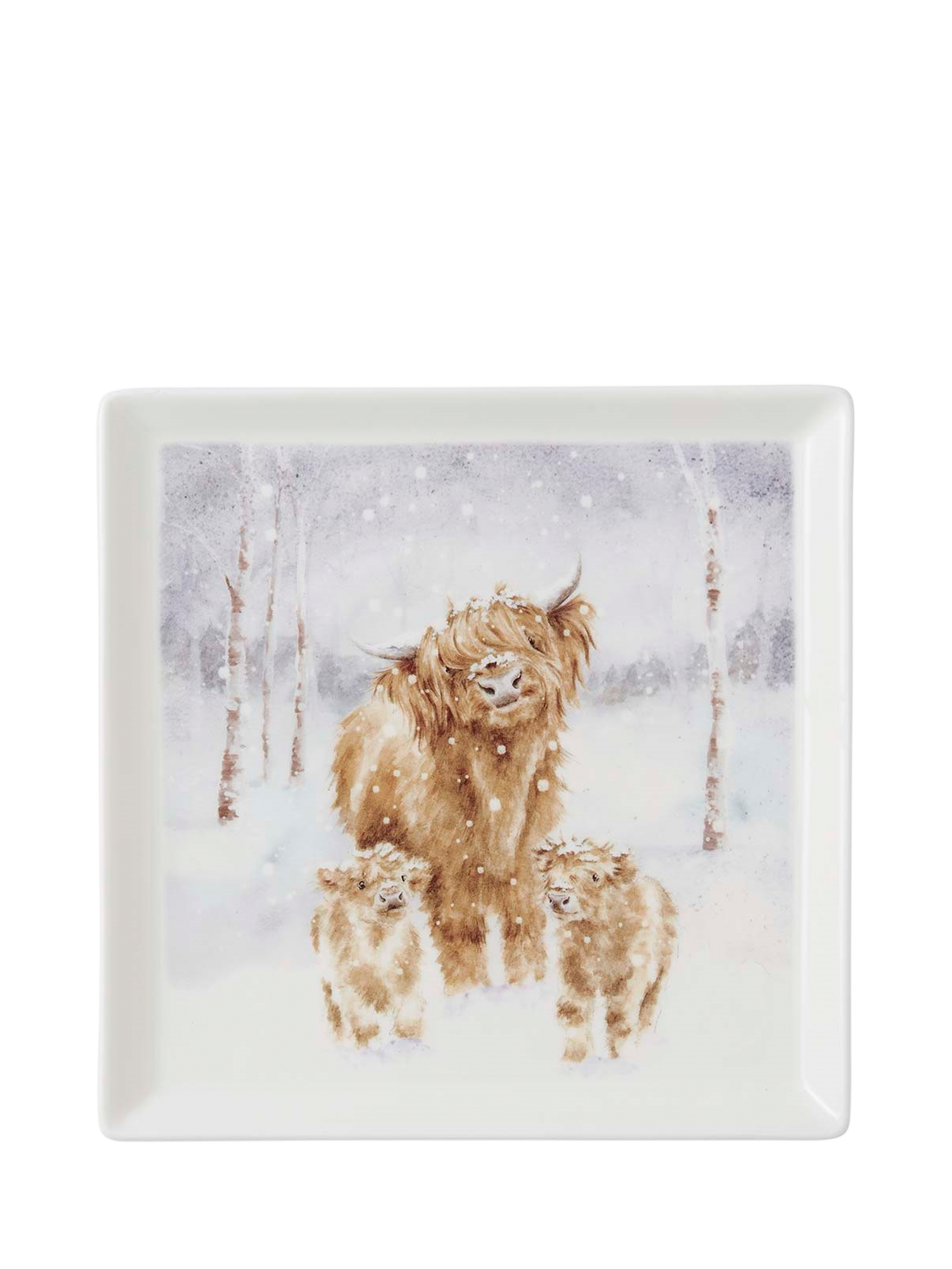 Wrendale Designs Highland Star Fine Bone China Square Plate, 23cm