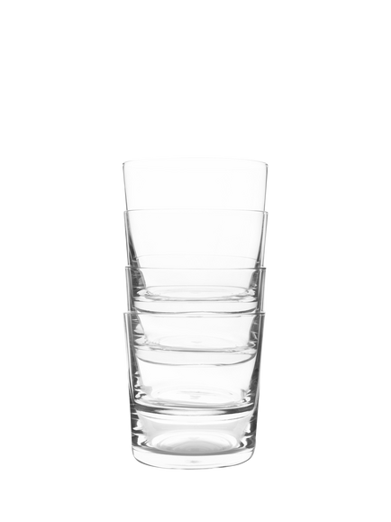 Jamie Oliver Big Love Glass Top Tumblers, Set of 4, 320ml, Clear, Clear