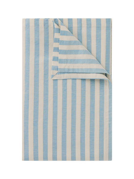 Pembroke Stripe Linen Blend Tablecloth, Coastal Blue, Coastal Blue