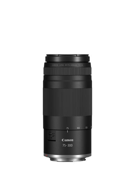 Canon RF 75-300mm F4-5.6 Telephoto Zoom Lens, Black, Black