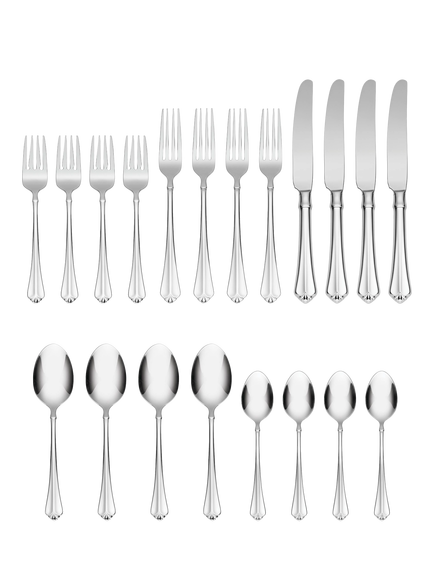 Oneida Julliard Stainless Steel Cutlery Set, 20 Piece/4 Place Settings, Silver - view 2, Champagne