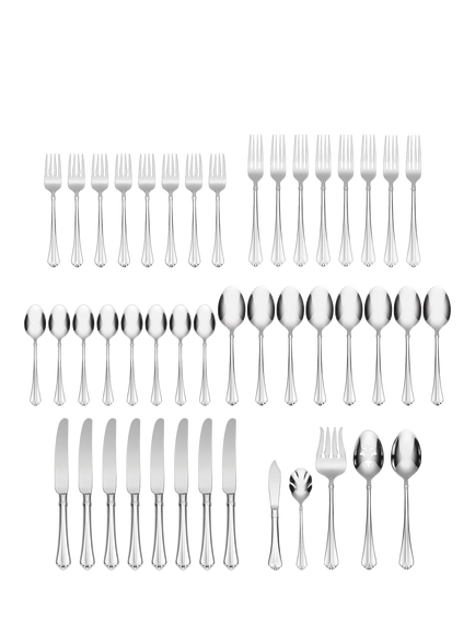 Oneida Julliard Stainless Steel Cutlery Set, 45 Piece/8 Place Settings, Silver - view 2, Silver