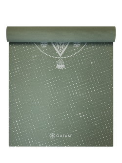 Gaiam Flower 5mm Yoga Mat, Celestial Green - view 2, Celestial Green