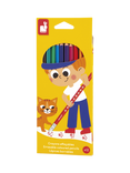 Janod Erasable Coloured Pencils, Pack of 12, Multi