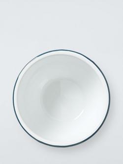 John Lewis Enamel Mixing/Pudding Bowl, 16cm, White/Blue - view 2, Blue