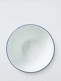 John Lewis Enamel Mixing/Pudding Bowl, 24cm, White/Blue - view 2, Blue