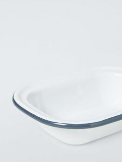 John Lewis Enamel Pie Dish, 18cm, White/Blue - view 2, Blue