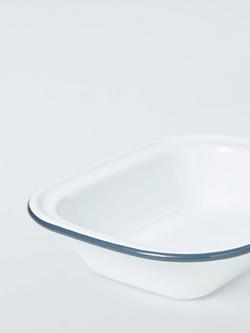 John Lewis Enamel Pie Dish, 26cm, White/Blue - view 2, Blue