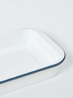 John Lewis Enamel Roaster, 35cm, White/Blue - view 2, Blue