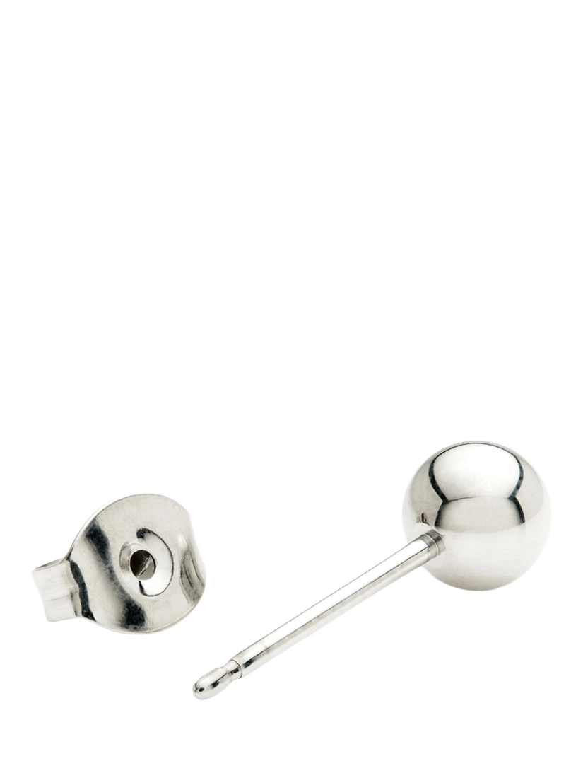 Product image 4 of 4, which shows Tish Lyon Titanium Plain Ball Stud Earrings, Silver