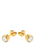 Tish Lyon Platinum Titanium Moissanite Prong Stud Earrings