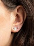 Tish Lyon Gold Titanium Jewelled Flower Stud Earrings