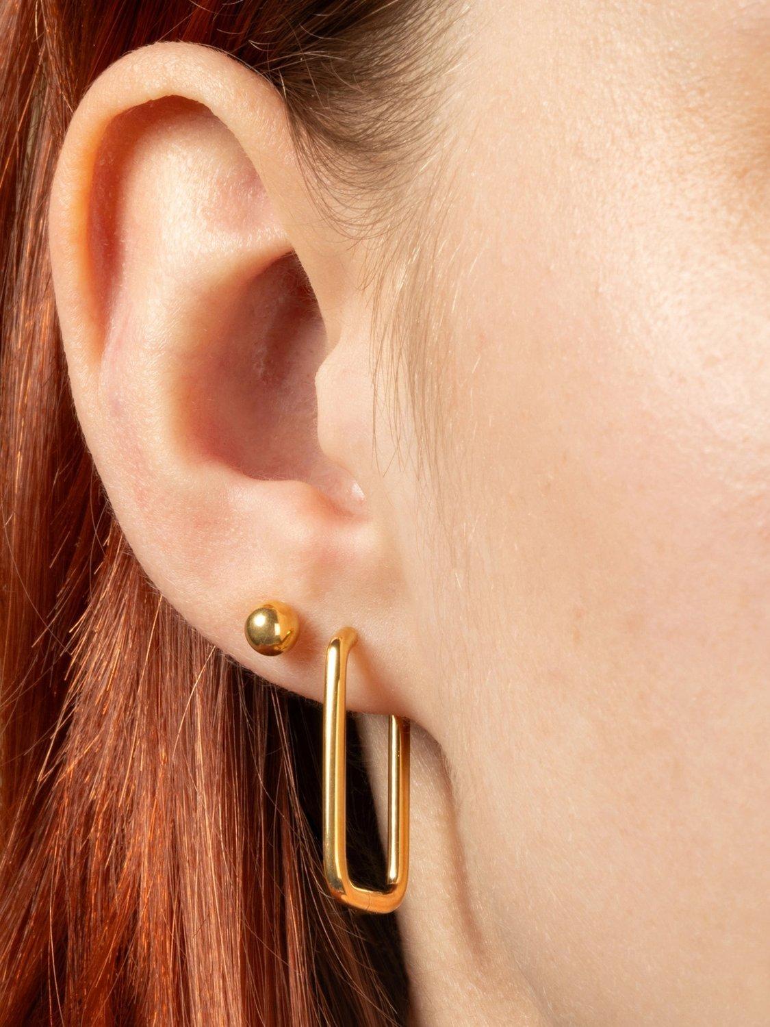 Product image 2 of 4, which shows Tish Lyon Gold Titanium Plain Ball Stud Earrings