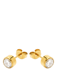 Tish Lyon Gold Titanium Moissanite Bezel Gem Stud Earrings