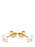 Tish Lyon Gold Titanium Moissanite Prong Stud Earrings