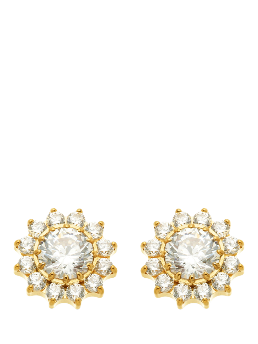 Product image 3 of 4, which shows Tish Lyon Gold Titanium Jewelled Flower Stud Earrings