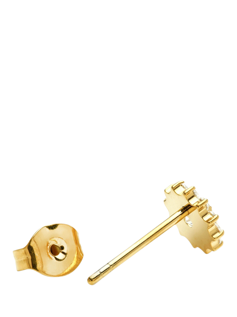 Product image 4 of 4, which shows Tish Lyon Gold Titanium Jewelled Flower Stud Earrings