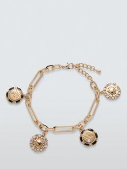 John Lewis Multi-Charm Link Chain Bracelet. Gold, Gold