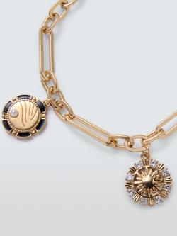 John Lewis Multi-Charm Link Chain Bracelet. Gold - view 2, Gold
