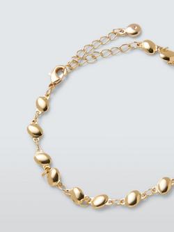 John Lewis Dainty Nugget Charm Bracelet, Gold - view 2, Gold