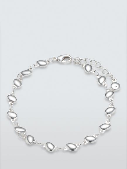 John Lewis Dainty Nugget Adjustable Bracelet, Silver, Silver