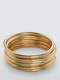 John Lewis Polished Bangle Set, Gold